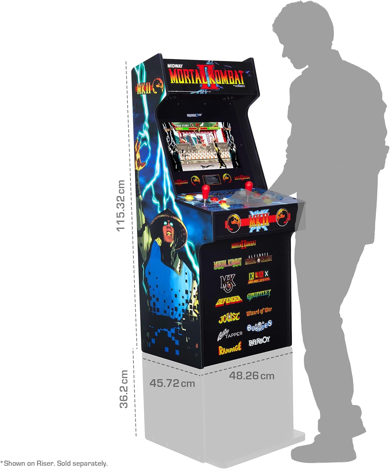 Arcade1Up Mortal Kombat Classic SE Arcade Game Machine – 1.22 Meter Cabinet, 13 Classic Video Games, 39.62 cm IPS Display, Easy Assembly, Perfect for Home Gaming