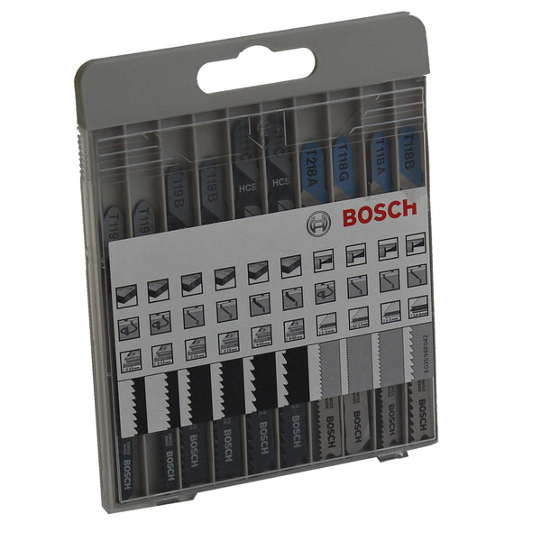 Bosch Professional 10-Piece Basic for Wood and Metal Jigsaw Blade Set (for Wood and Metal, Accessories for Jigsaws)