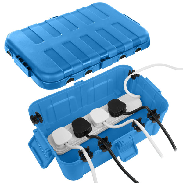 RESTMO Extra Large Waterproof Electrical Box, IP54 Weatherproof Outdoor Outlet Cover, Protect Outlet, Plug, Timer, Power Strip (Not Included), Holiday Light Decoration, 32 x 22 x 13 cm, Black