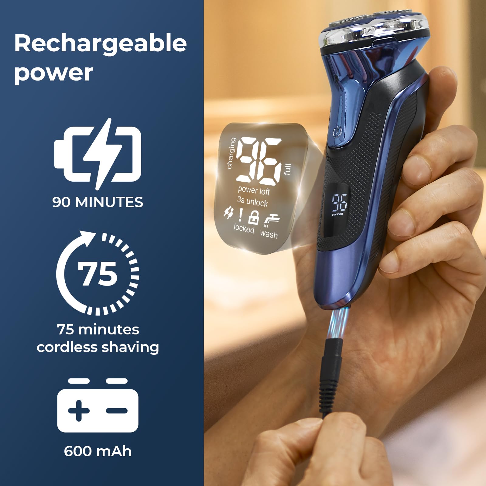 Head Shaver for Bald Men: Electric Bald Razor-7D Wet/Dry Shaving-Professional Grooming Kit for Balder-Rechargeable Head Shavers for Scalp/Face/Beard -Close Shave