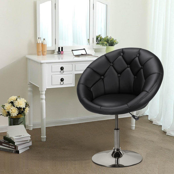 Yaheetech Swivel Vanity Chair Dressing Table Chair Comfy Vanity Stool for Bedroom Salon Make up Room, White