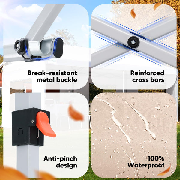 Quictent Pop Up Canopy Gazebo with Removable Sidewalls, Adjustable Height Event Shelter, 3x3m (10x10ft) Portable Tent for Garden Party, Camping, White