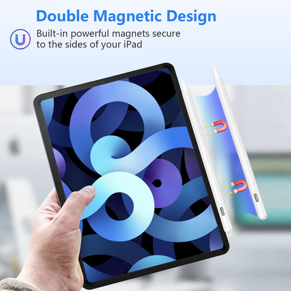 TQQ Pencil Compatible iPad 2018-2025, 2X Faster Charge, Pixel Precision, Tilt Sensitive Stylus Pen for Apple iPad 11/10/9/8/7/6th Gen, Pro 12.9/11/13 Inch M4, Air 3/4/5/M2/M3, Mini 5/6