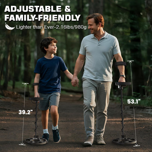 DR.ÖTEK Metal Detector for Adults & Kids, Upgraded Waterproof Gold Detector with Pinpoint & Terrain Modes, One-Click Quick Matching, 6 Modes, Higher Accuracy, Lightweight & Easy to Use