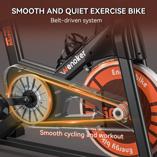 Exercise Bike for Home Gym Use, Wenoker Spin Bike Exercising Equipment, Indoor Cycling Exerciser with LCD Display & Tablet Holder Fitness Machine
