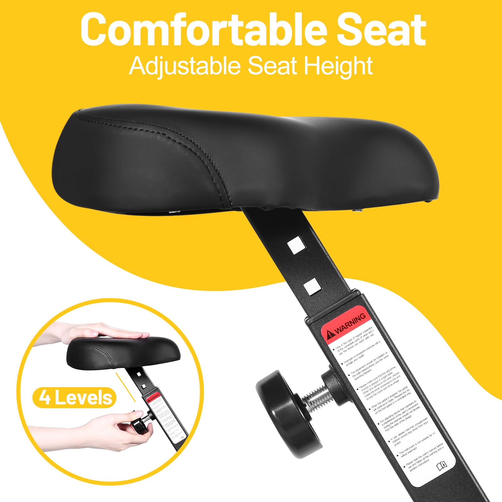 EVOLAND 265LBS Exercise Bike, Foldable Exercise Bike with LCD Display and 8-Level Adjustable Resistance, Max Load for Home Trainer Use, Maximum Weight