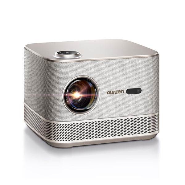 NetfIix Officially & DoIby Audio,AURZEN 4K Supported Smart Projector with Auto Focus & Keystone, +100% Lumens, HDR 10 60Hz WiFi Bluetooth Outdoor Projector for Smartphone/USB/HDMI/USB