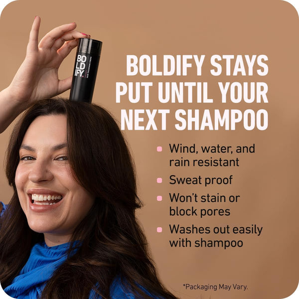 BOLDIFY Hair Fibres (56g) - Fill In Thinning and Fine Hair for an Instantly Fuller, Thicker Look - 14 Shades for Women and Men - Medium Brown
