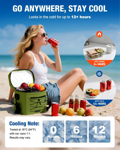 YULEEE 7/15/20L Insulated Cooler Bag - Large Multi-Functional Picnic Lunch Bag for Men & Women,Waterproof Leakproof Perfect for Beach, Family,Travel, Camping, Work,BBQ,and Outdoor Activities