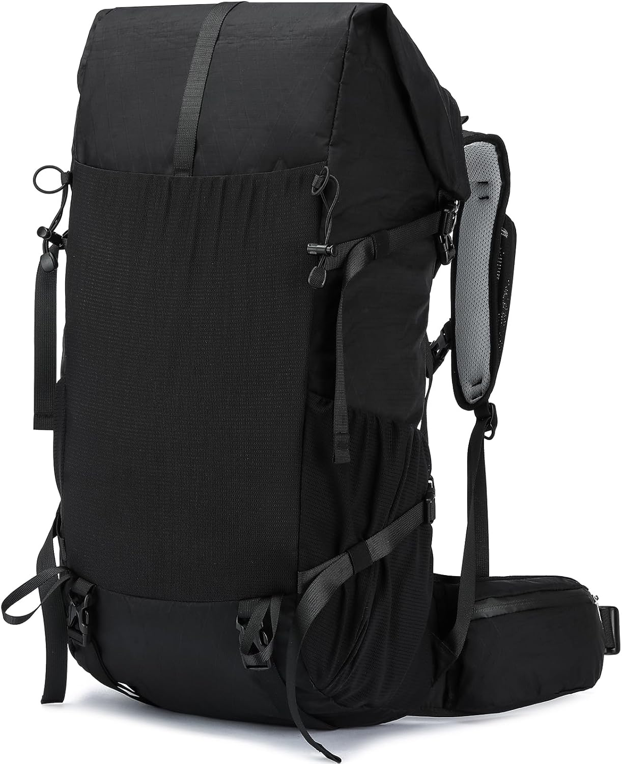 POWER KING 40L Expandable TO 50L Hiking Backpack,Upgraded X-PAC Scratch-proof Lightweight Large Rucksack for Mens Women, Outdoor Roll Top Camping Packsack, Fit for 15.6'' Laptop