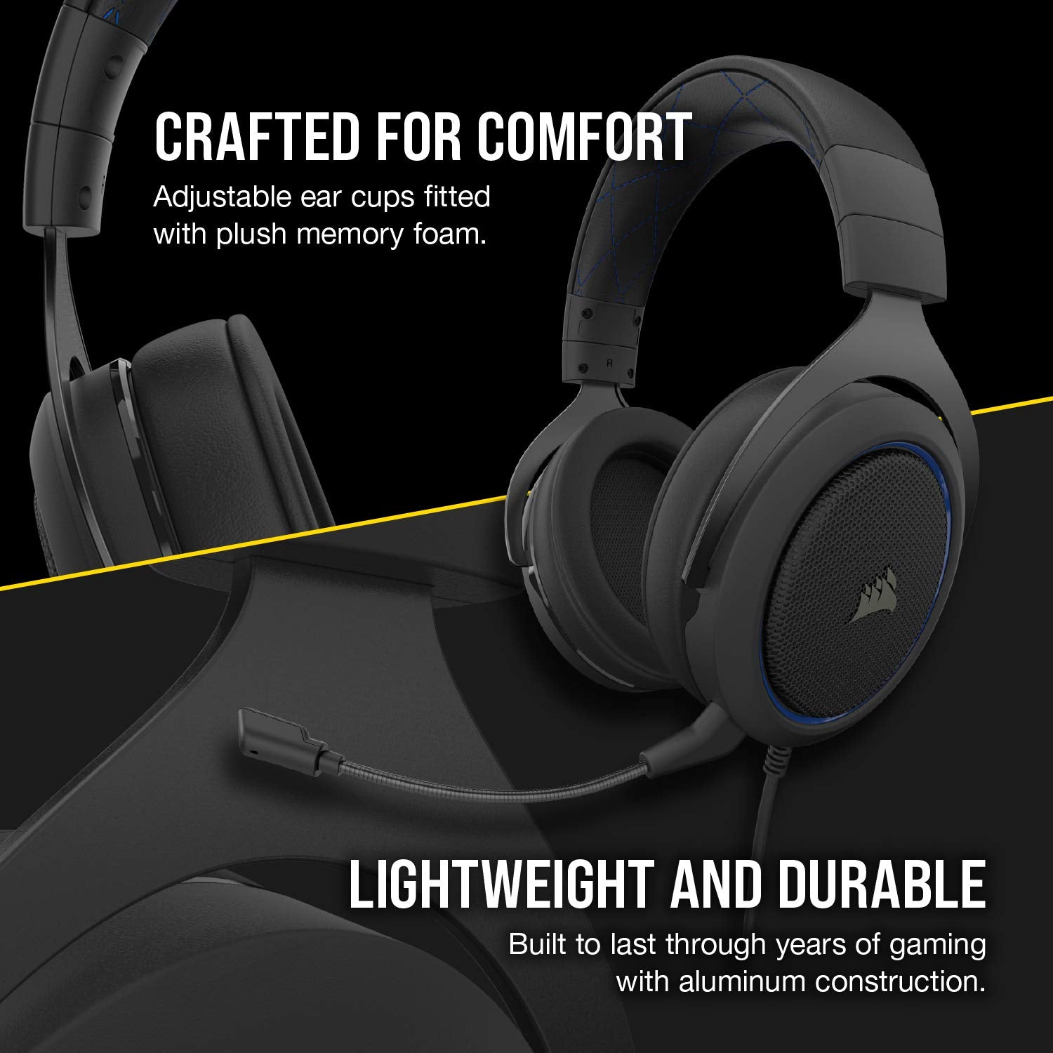 CORSAIR HS55 SURROUND Lightweight Multiplatform Wired Gaming Headset – Dolby 7.1 Surround Sound – iCUE Compatible – PC, Mac, PS5, PS4, Xbox, Nintendo Switch, Mobile – Carbon