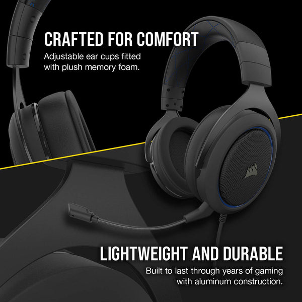 CORSAIR HS55 SURROUND Lightweight Multiplatform Wired Gaming Headset – Dolby 7.1 Surround Sound – iCUE Compatible – PC, Mac, PS5, PS4, Xbox, Nintendo Switch, Mobile – Carbon