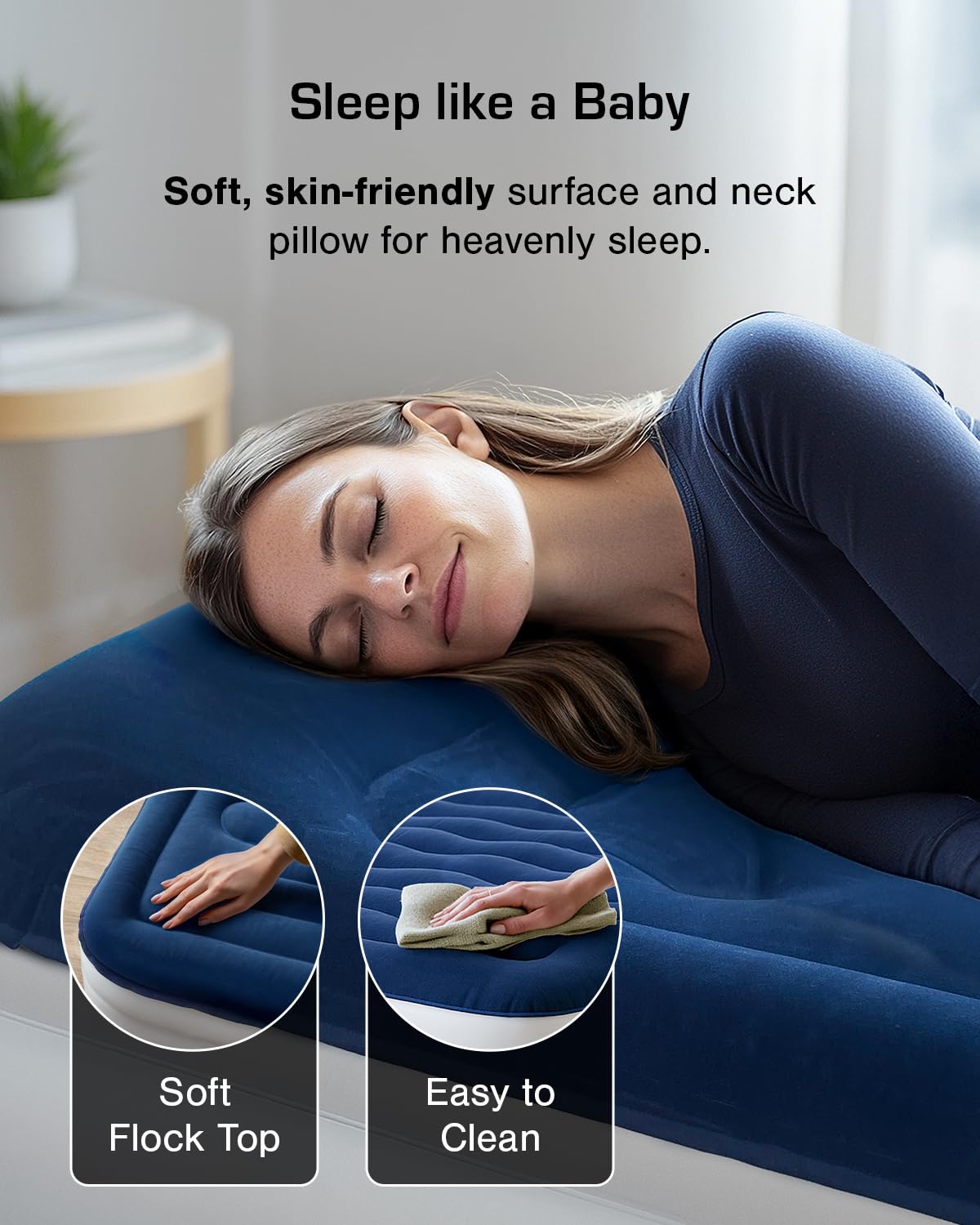 Active Era Luxury Single Inflatable Mattress | Puncture Proof Single Airbed with Flock Coating | Quick 3 Mins Blow Up Bed with Built-in Pump | Portable Air Bed for Home, Camping & Guests 187x99x53cm