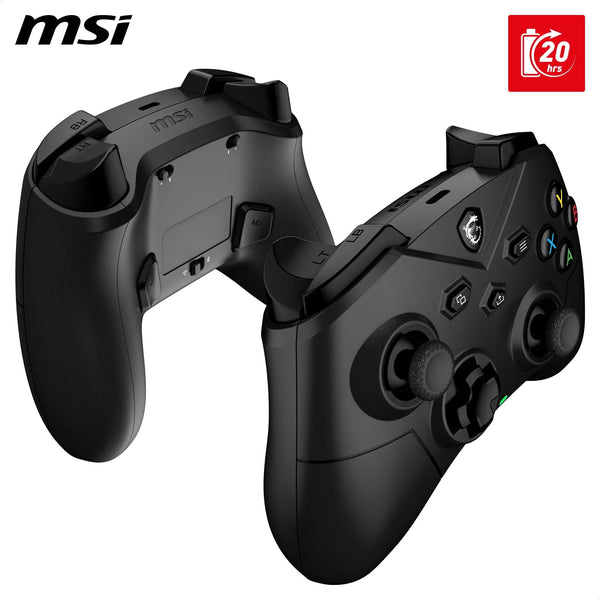 MSI FORCE GC20 V2 WHITE Wired PC Gamepad Controller - Interchangeable D-Pad Covers, Dual Vibration Motors, USB 2.0 - Wired