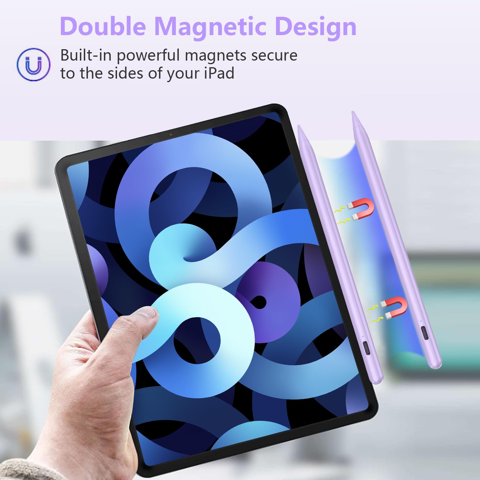 TQQ Pencil Compatible iPad 2018-2025, 2X Faster Charge, Pixel Precision, Tilt Sensitive Stylus Pen for Apple iPad 11/10/9/8/7/6th Gen, Pro 12.9/11/13 Inch M4, Air 3/4/5/M2/M3, Mini 5/6