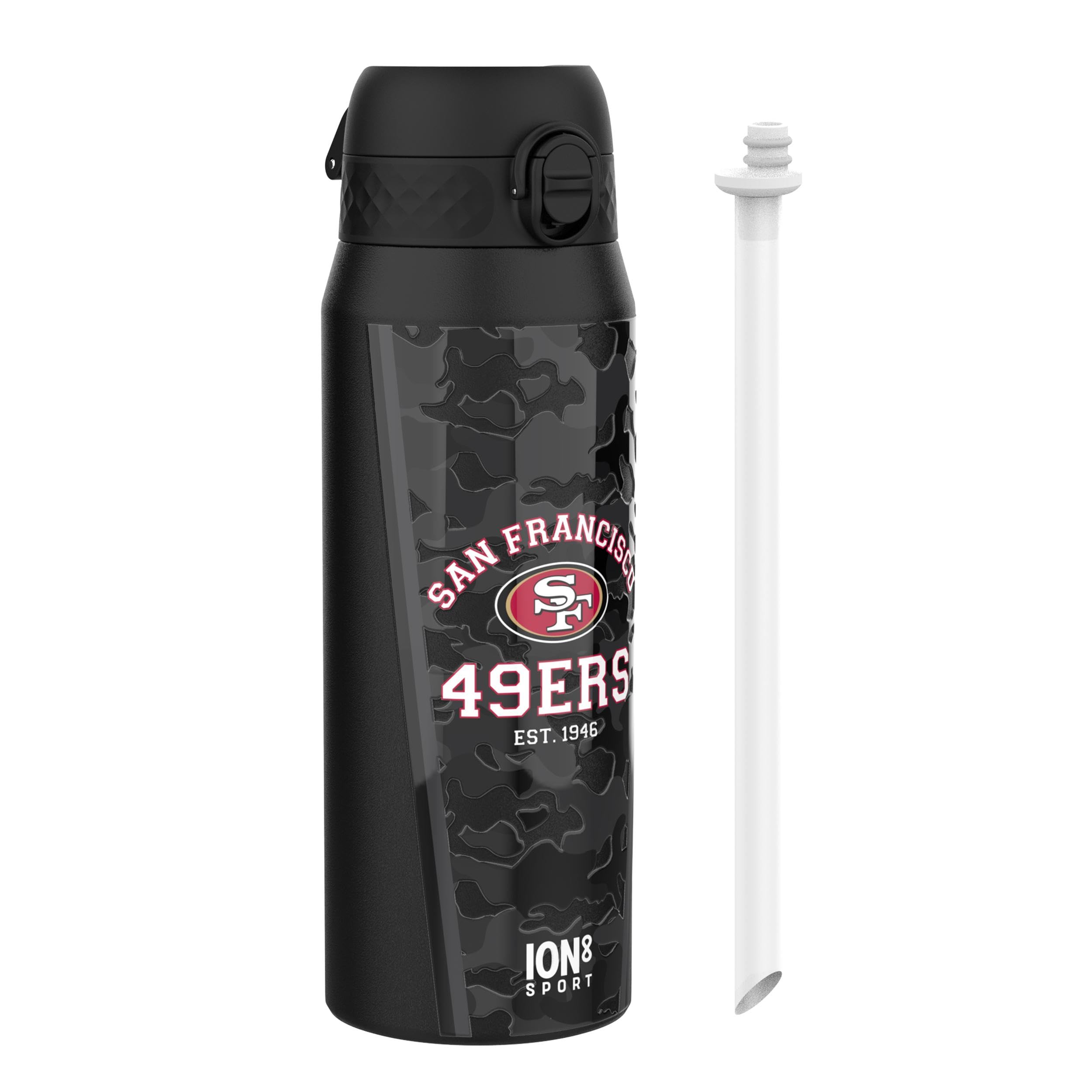 Ion8 NFL Jaguars Lightweight Steel Water Bottle, 600 ml/20 oz, Non-Insulated, Leak Proof, Easy to Open, Secure Lock, Dishwasher Safe, Flip Cover, Fits Cup Holders, Metal Water Bottle