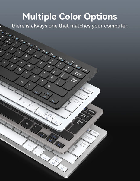 TECKNET 2.4G Wireless Keyboard For Windows/Chrome OS, UK Layout Compact Mini Keyboard, Small Silent Whisper-Quiet Keyboards with 12 months Battery Life (Pink)