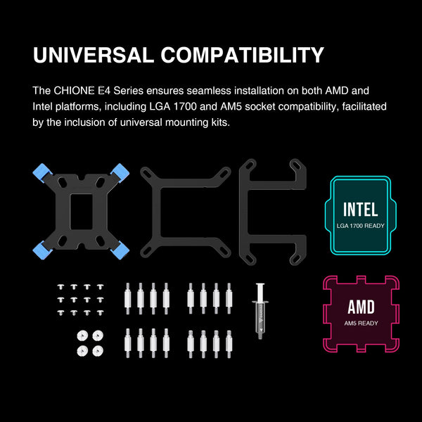 GAMDIAS CHIONE E4 240mm AIO Liquid CPU Cooler, Real-Time Digital Display Patented PWM Pump, 2 x 120mm Easy Cable Management Daisy Chained Fans w/ ARGB Sync, Intel LGA 1851/1700/1200；AMD AM5/AM4, Black