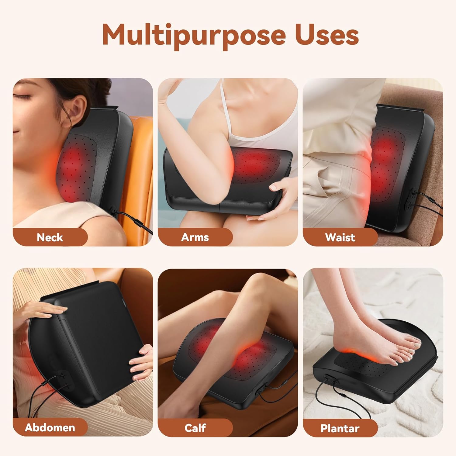 Back Massager, WERTYI Neck and Back Massager with Heat, Deep Tissue 3D Kneading Shiatsu Massage Pillow for Body, Shoulder, Foot and Leg, Christmas Gifts for Women and Men - Remote Control