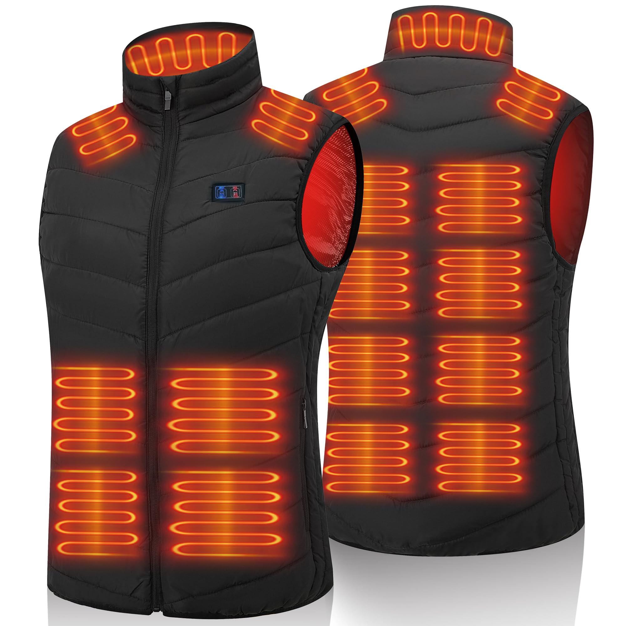 vapesoon Heated Vest for Women and Men Heated Gilet with 15 Heating Pads, Heated Body Warmer for Motorcycle Fishing Walking and Outdoor Work for Christmas and Thanksgiving (Battery not included)
