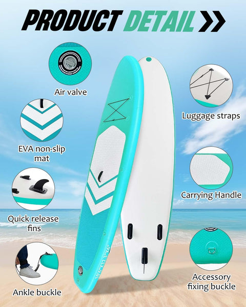 Victoper Inflatable Stand Up Paddle Board Surfboard Complete with Premium Paddle Board Accessories Wide Stable Non-Slip Paddle Boards for All Skill Yoga