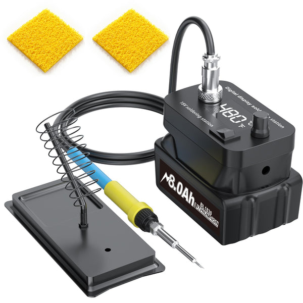 60W Cordless Soldering Iron Kit for makita 18V Battery (NO Battery) Soldering Iron Station with Auto-Sleep,Temperature Regulation for DIY, Appliance Repair,Wire Welding