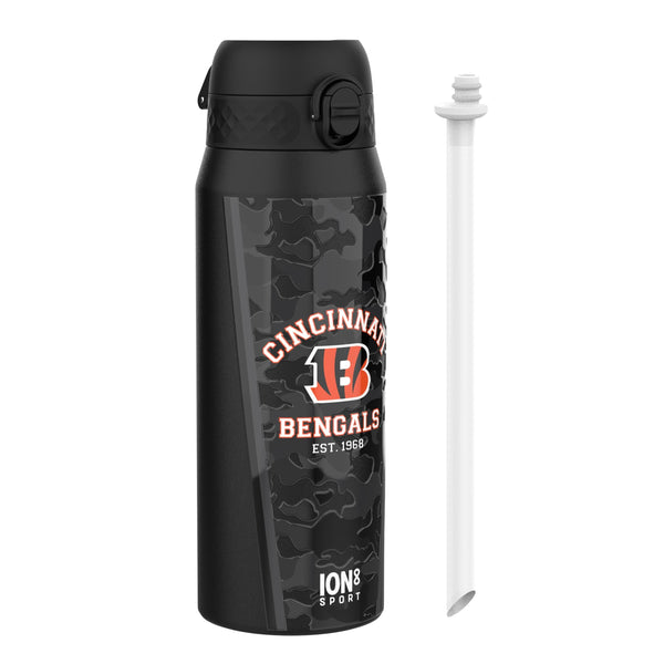 Ion8 NFL Jaguars Lightweight Steel Water Bottle, 600 ml/20 oz, Non-Insulated, Leak Proof, Easy to Open, Secure Lock, Dishwasher Safe, Flip Cover, Fits Cup Holders, Metal Water Bottle