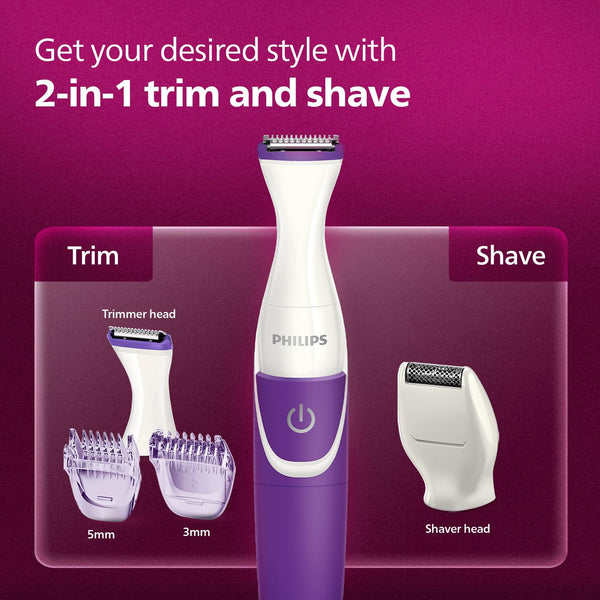 Philips BRT383/15 BikiniGenie Trimmer, Purple