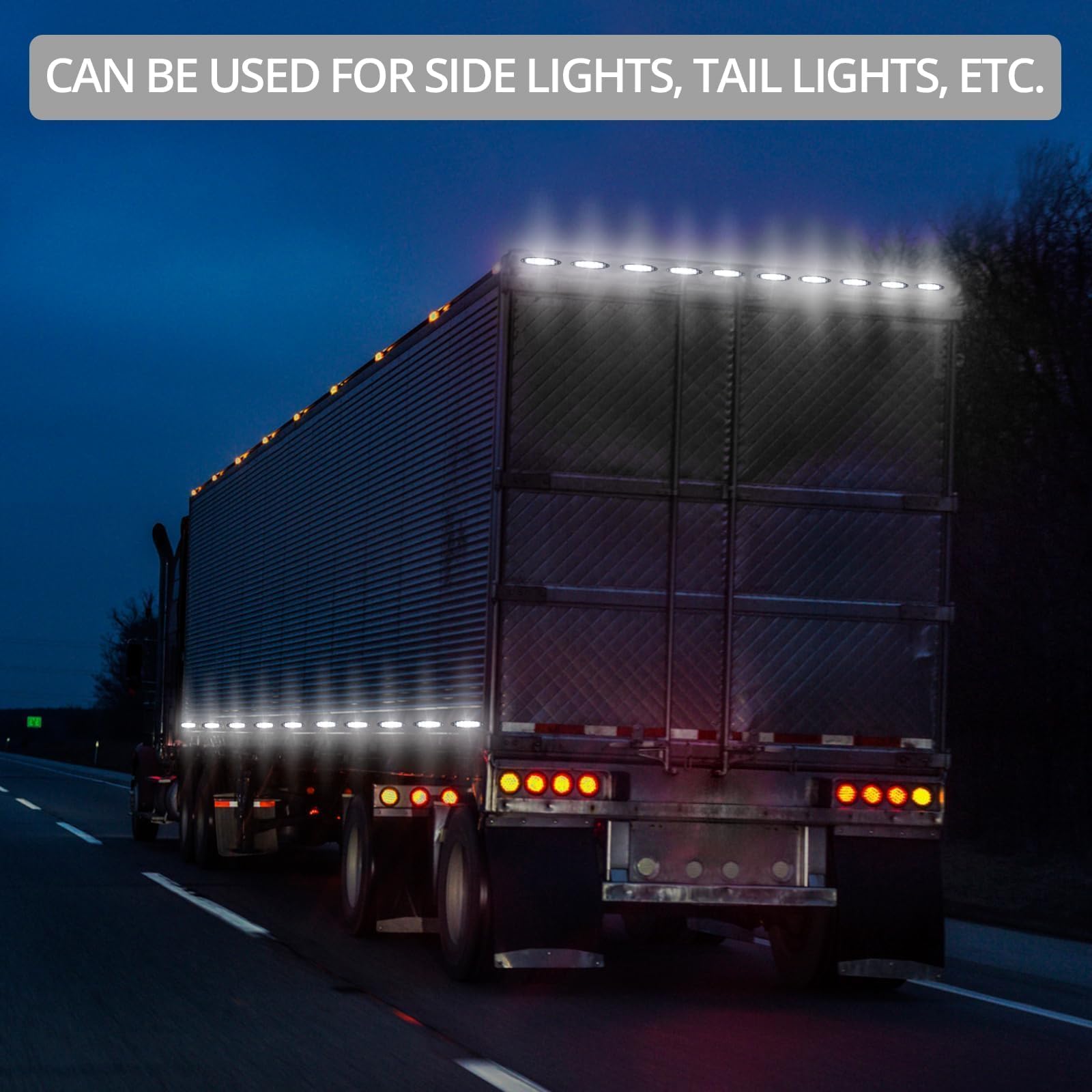 Justech 10pcs 6LED Side Marker Lights 12V Rear Lights 3030 SMD Indicator Lamps Universal Waterproof for Truck Trailer Van Caravan Lorry Car Bus-Red