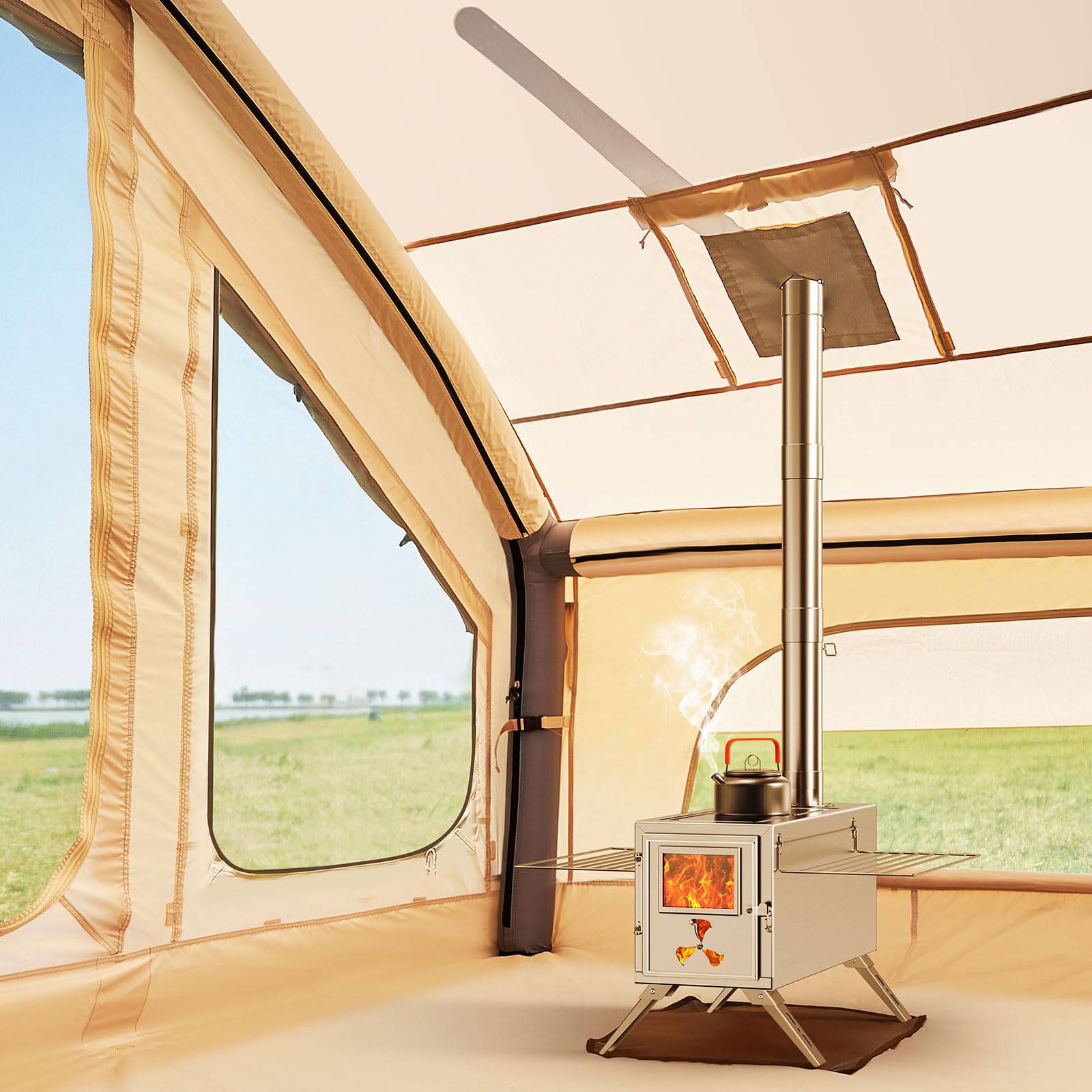 Ytaoeo Inflatable Tent Outdoor camping tent Inflatable camping tent made of waterproof Oxford fabric Air glamping tents for 4 seasons campings