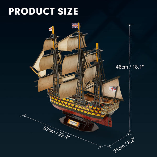 CubicFun LED Pirates of the Caribbean Flying Dutchman Model Kits for Adults to Build 3D Jigsaw Puzzles Ship Model Building Gifts for Adults Kids Girls Boys - 360 Pieces