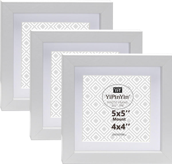 Black 50x70cm Boxed Picture Frames Set of 3 with Mounts for 40x60cm, 70x50cm poster frame with Acid Free mount for 40x60cm photo (Black 3Pack)