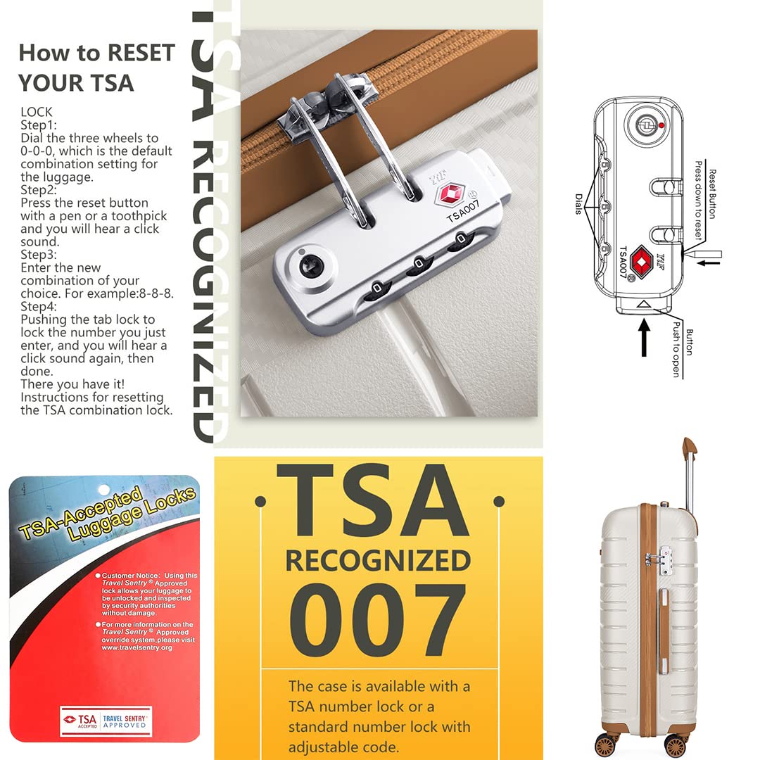 Kono Lightweight Suitcase Hand Luggage Polypropylene Hard Shell Travel Trolley