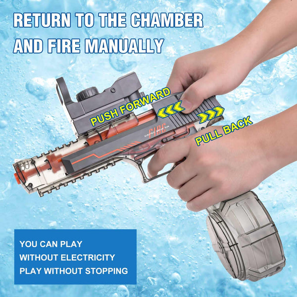 Electric Water Gun, Ultra-Long Range One-Touch Automatic Water Gun, Large Capacity Ultra-Long Standby, Suitable For Children Adults Summer Pool Party Beach Outdoor Use.