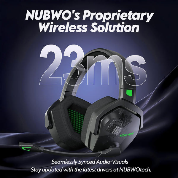 NUBWO G06 Pro Wireless Gaming Headset with Charging Station for Headset & PS5 Controller, 17ms Low Latency, 120H Battery Life, Dynamic 50mm Drivers-White (Only Compatible with PS5)