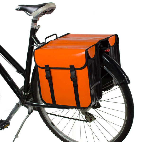 BikyBag Classic CW - Waterproof Bicycle Double Pannier Bag Bicycle Cycle Bike Shopping (Orange)