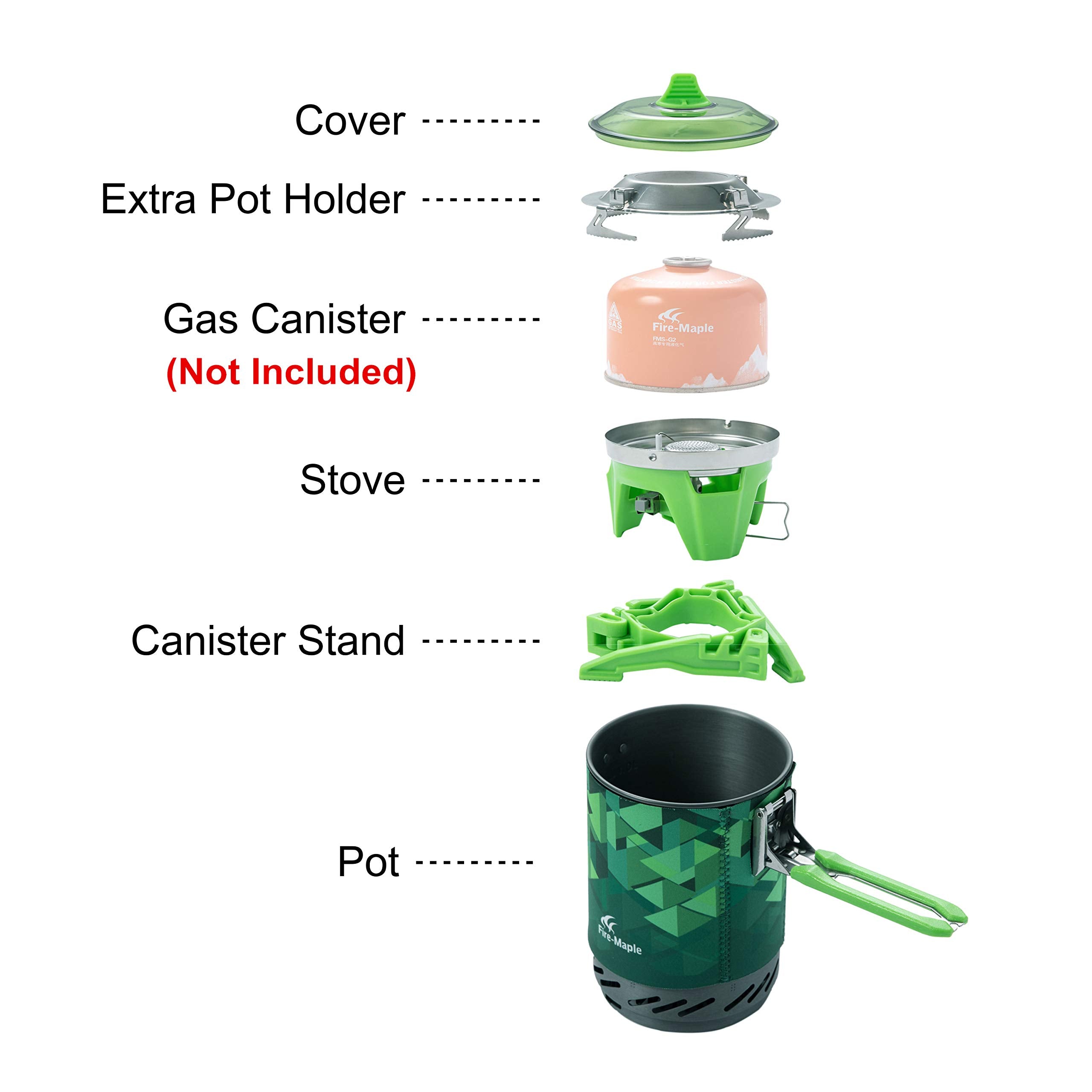 Fire-maple FMS-X2 Personal Cooking System Outdoor Hiking Camping Equipment Oven with Piezo Ignition POT Support & Stand for Outdoor Acitivities- Portable Propane Gas Stove Burner