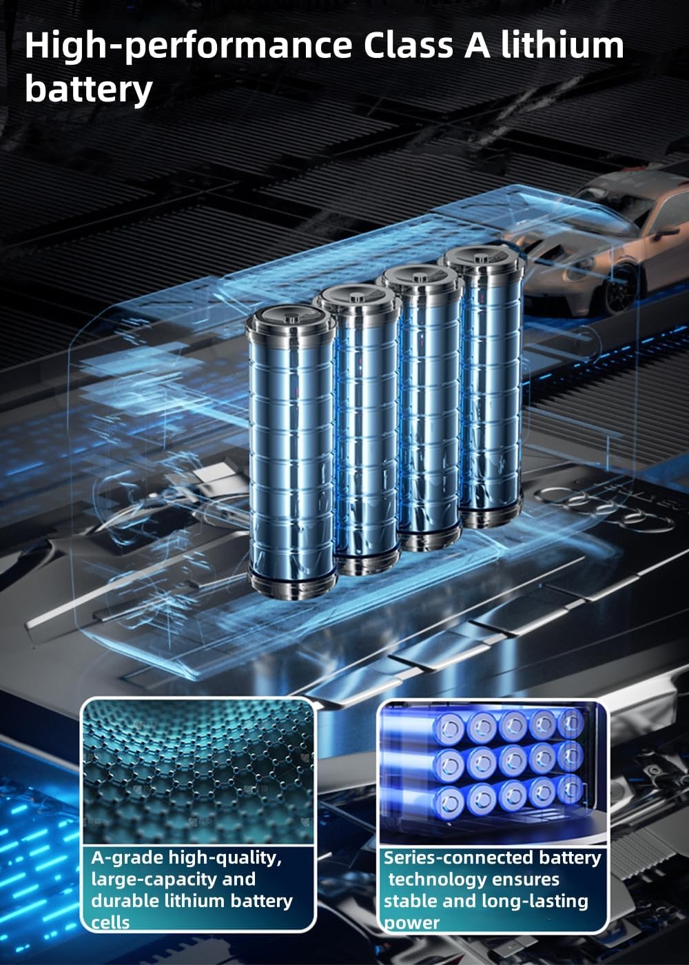 Car Battery Booster Jump Starter Power Pack,UTRAI 4000A Portable Car Jump Starter Power Bank for 12V Vehicles Motorcycle,with LCD Screen/LED Flashlight/QC3.0 (Up to 9L Gas/8.5LDiese)