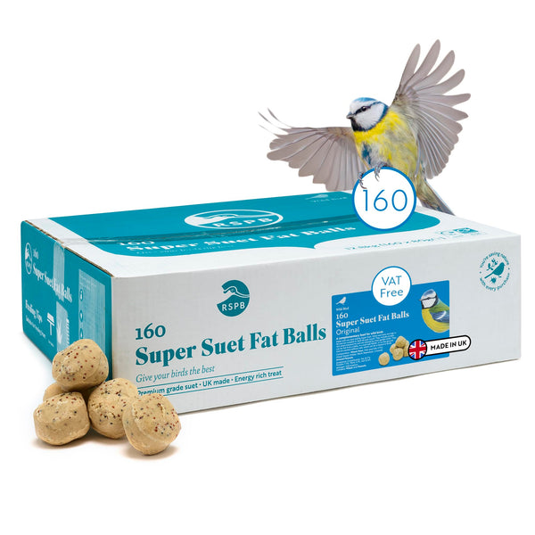 RSPB - Fat Balls for Wild Birds, High Energy Food, Suet Balls for Wild Birds, Made in the UK, Suitable for Year-Round Feeding (Box of 160)