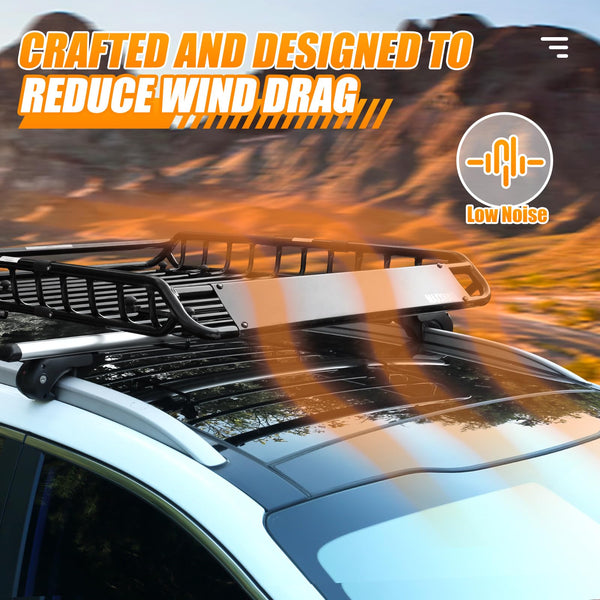 MAXXHAUL 50506 64" x 39" x 6" Heavy-Duty Universal Steel Roof Rack, Black