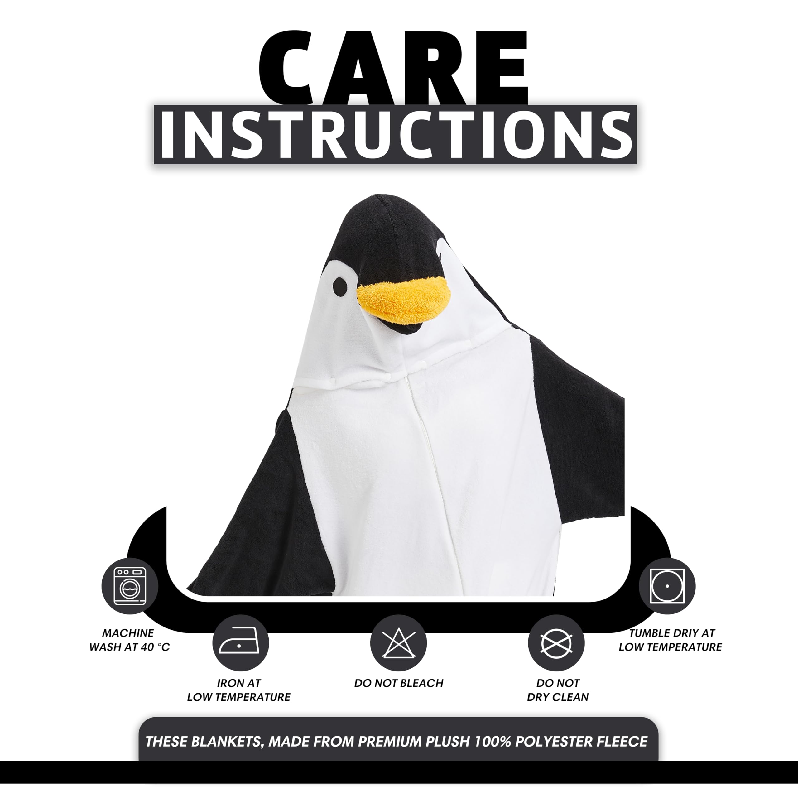 Olivia Rocco Animal Oversized Wearable Blanket Hooded Fleece Hoodie Blankets with Sleeves Soft Warm Extra Long Plush Winter Sweatshirt Loungewear One Size