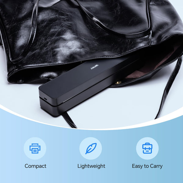 iDPRT Portable Thermal Printer,Wireless Printer for Travel Support A4&A5 Thermal Paper, Bluetooth Inkless Printers Compatible with Android and iOS Phone&Laptop,Black