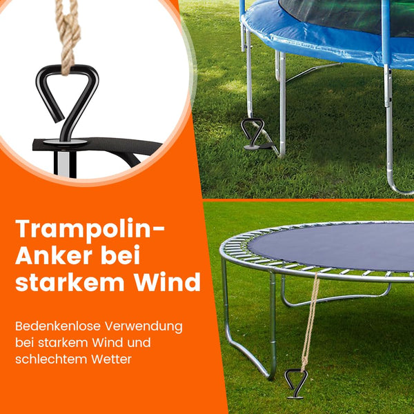 Trampoline Stakes Ground Anchors Screw in Tent Stakes Heavy Duty for High Winds, Trampoline Anchors with Straps, Canopies, Carports, Sheds, Swing