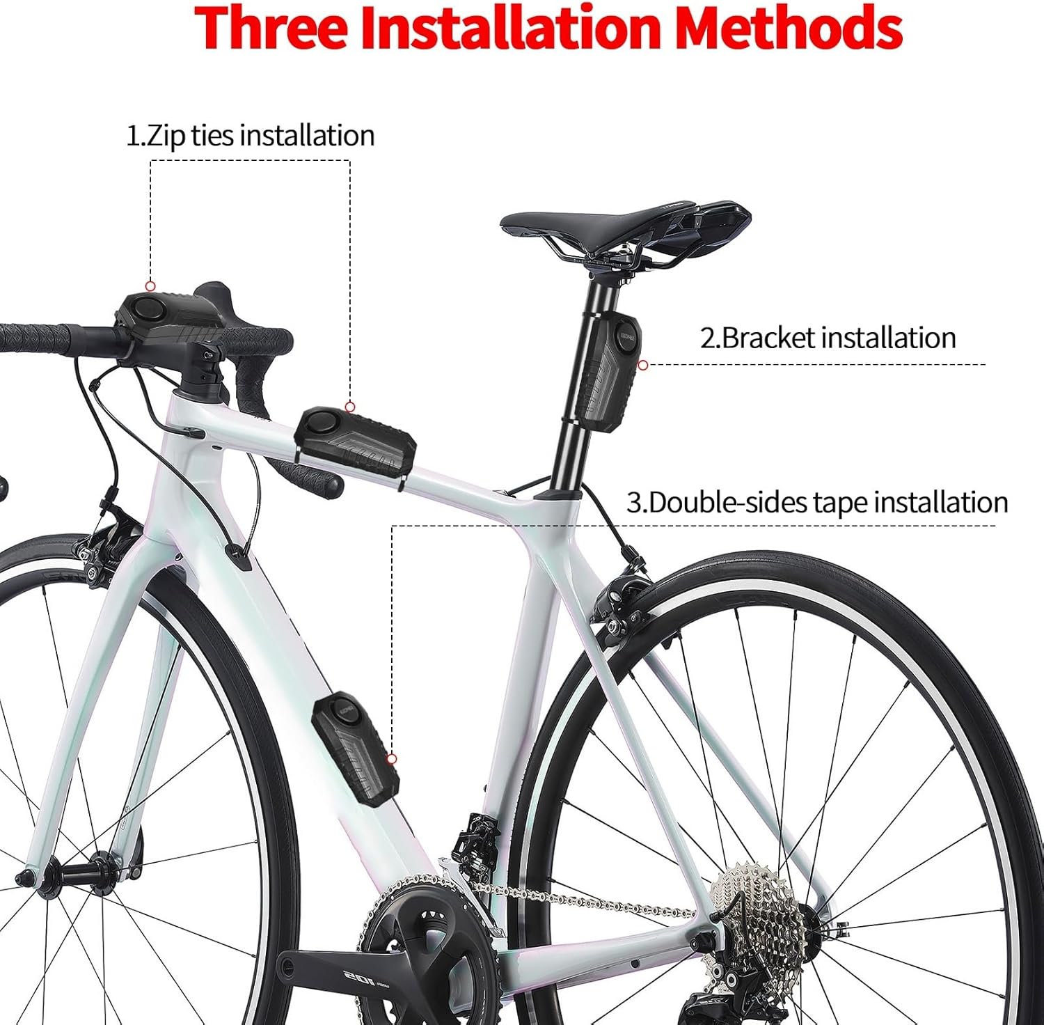 113dB Anti Theft Bike Alarm with Remote, Wireless Security Vibration Bike Alarms for Electric Motorcycle, Motorcycle E-Bike Accessories, Waterproof Car Alarm System with Motion Sensor