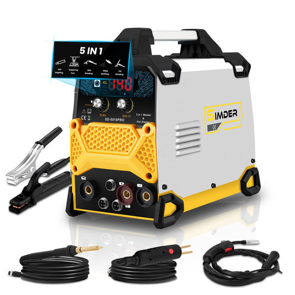 SSIMDER MIG Welder 240V Gasless MIG MMA 2 in 1 Welding Machine Flux Core Welder 220V 140Amp IGBT Inverter Welder MIG No Gas for Home DIY, Auto Repair, Metal Crafting,Best for Beginner