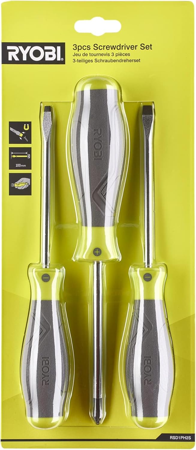 RYOBI RSD1PH2S 3 Piece Screwdriver Set PH and SL (3 Pcs)