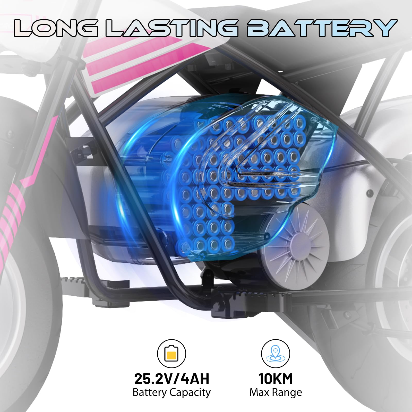 EVERCROSS EV05M Electric Motorcycle for Kids, 150W Kids Ride On Motor-cycle, 8/16 km/h Speed Modes & 15 km Long-Range Electric Motorcycle, 12'' Moto Cross for Children Aged 3-12 Years
