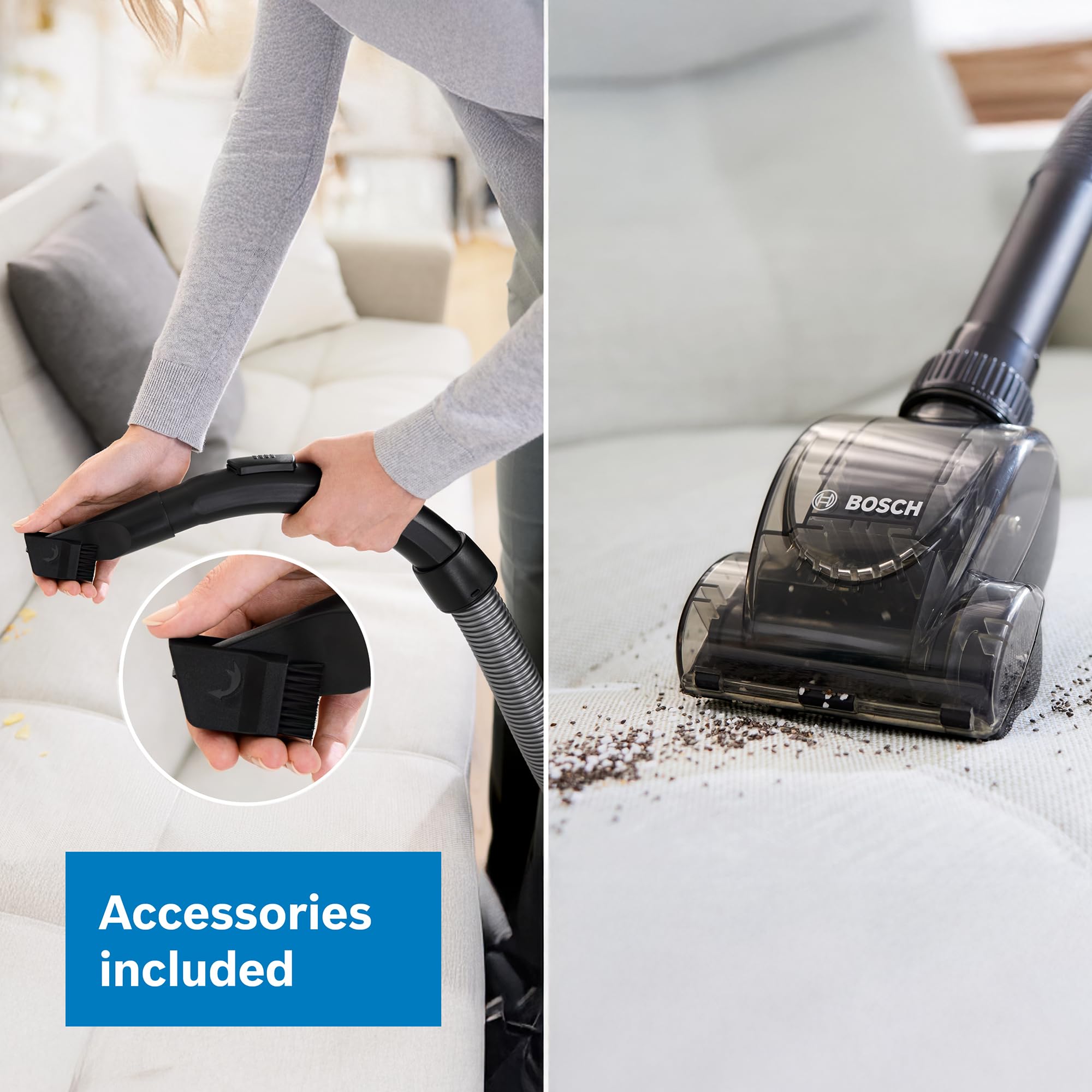 Bosch Series 2 BGS05BU2GB Bagless Cylinder Vacuum Cleaner with Mini AirTurbo Nozzle, Suitable for Hardfloor, Carpet & Car, Compact & Lightweight, 700W, 1.5L, Turquoise