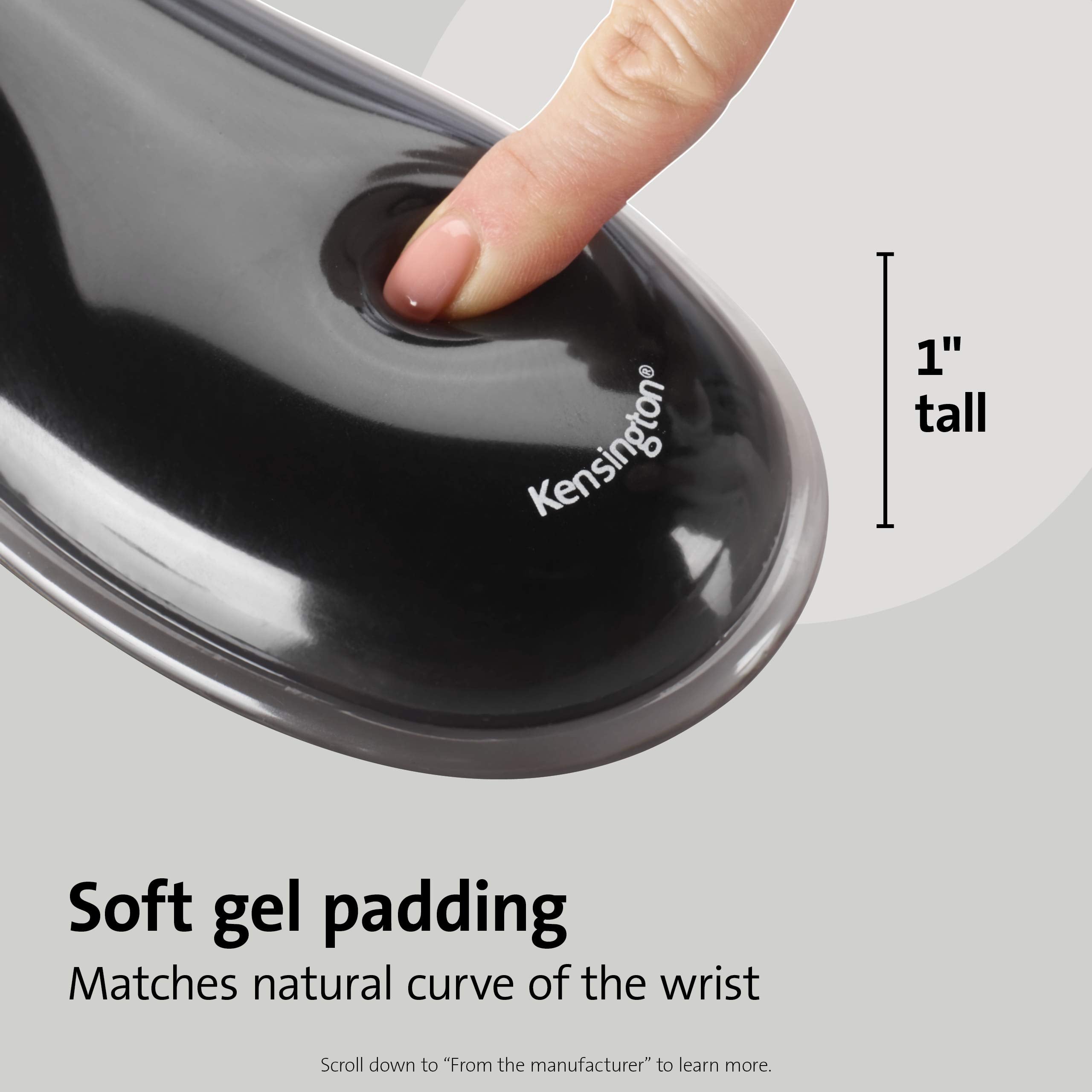 Kensington Keyboard Wrist Rest - Ergonomic duo gel wrist rest, compatible with full length / gaming keyboards for comfort when at computer, laptop, office, PC, home - Red/Black (62398 )