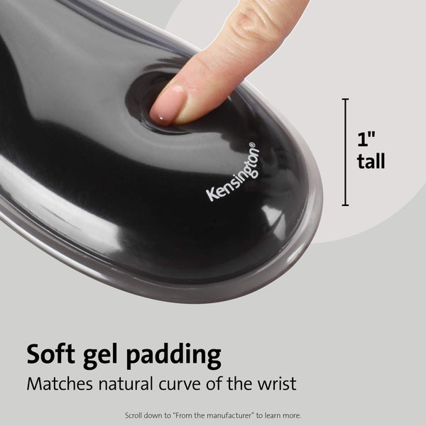 Kensington Keyboard Wrist Rest - Ergonomic duo gel wrist rest, compatible with full length / gaming keyboards for comfort when at computer, laptop, office, PC, home - Red/Black (62398 )